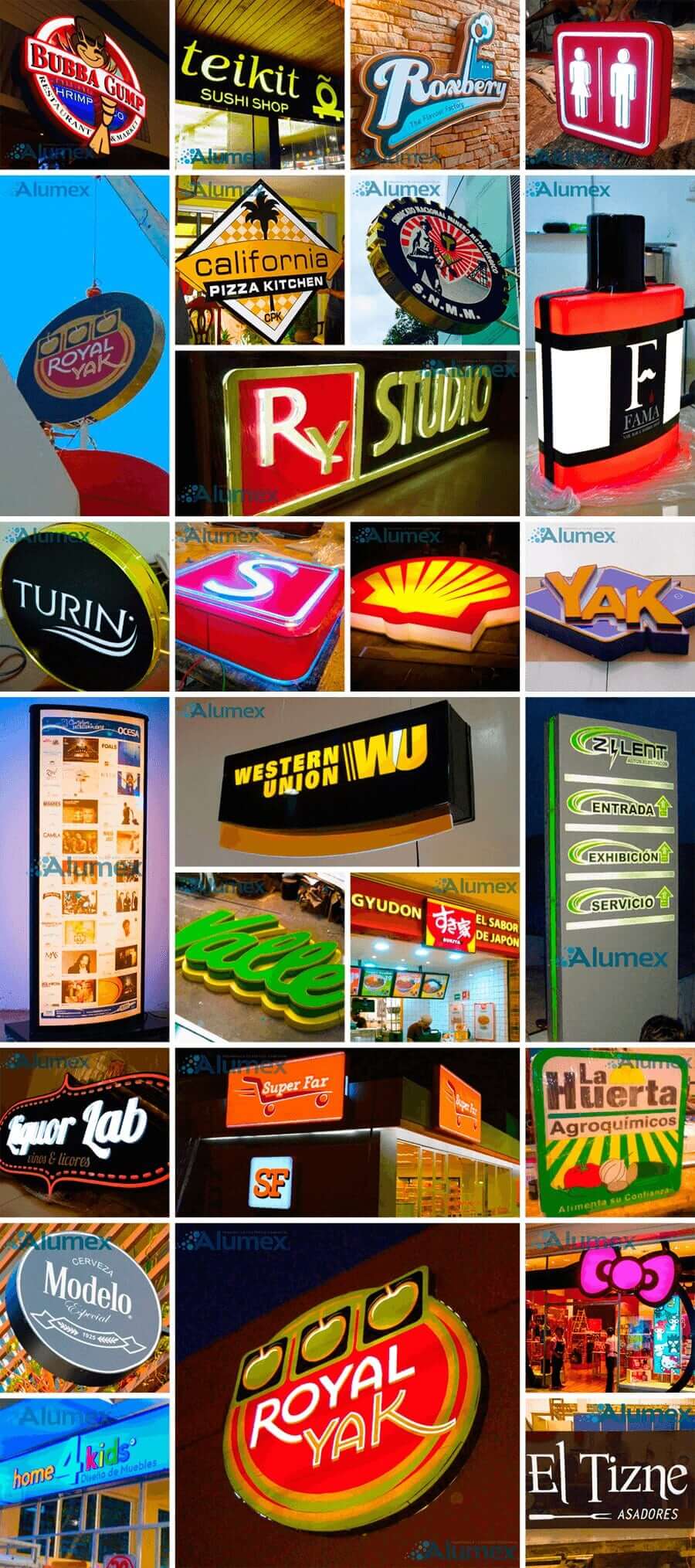 Cajas de luz anuncios brillantes cajas luminosas cajas 3d cajas para pymes cajas corporativa cajas luminosas 3d iluminacion led - Anuncios Luminosos De Mexico ALUMEX